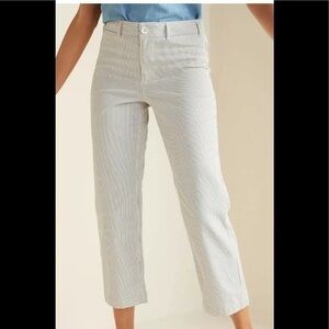 NWOT Old Navy pinstripe stretch cotton wide leg cropped jeans pants 12